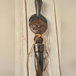Handcrafted Wooden Tribal Sculpture Walking Stick African Ceremonial Stick